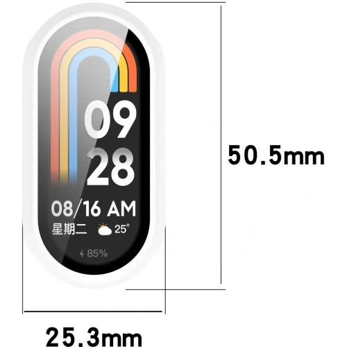 Etui ze szkłem do zegarka Bizon Case+Glass Watch do Xiaomi Smart Band 10 białe