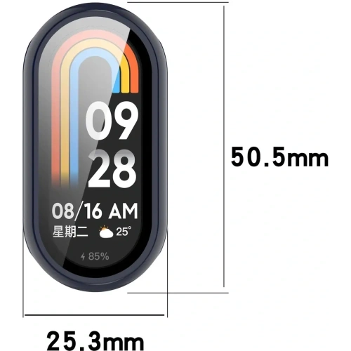 Etui ze szkłem do zegarka Bizon Case+Glass Watch do Xiaomi Smart Band 10 niebieskie