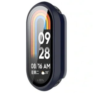 Etui ze szkłem do zegarka Bizon Case+Glass Watch do Xiaomi Smart Band 10 niebieskie