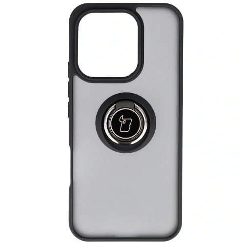 Etui z uchwytem na palec Bizon Case Hybrid Ring do Honor 400 Lite przydymione z czarną ramką