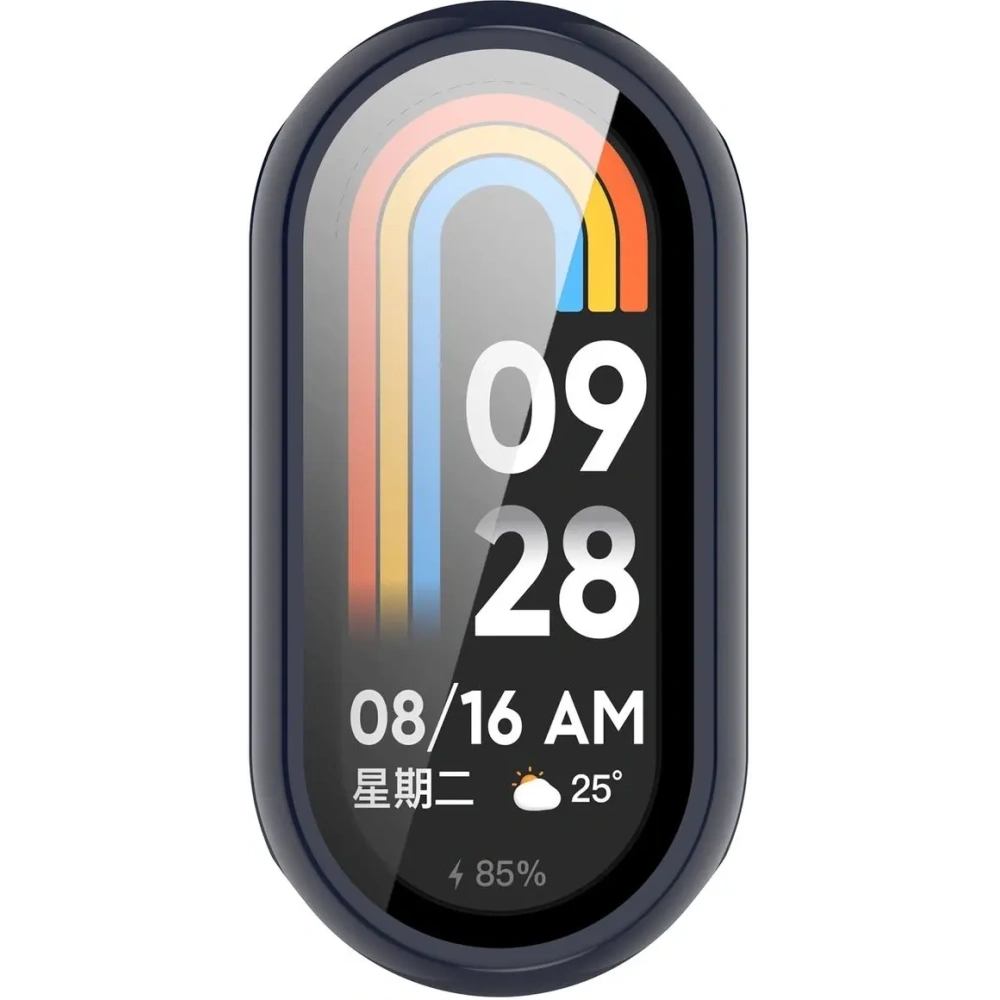 Etui ze szkłem do zegarka Bizon Case+Glass Watch do Xiaomi Smart Band 10 niebieskie