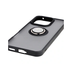 Etui z uchwytem na palec Bizon Case Hybrid Ring do Honor 400 Lite przydymione z czarną ramką
