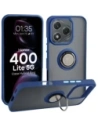 Etui z uchwytem na palec Bizon Case Hybrid Ring do Honor 400 Lite przydymione z granatową ramką