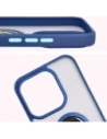 Etui z uchwytem na palec Bizon Case Hybrid Ring do Honor 400 Lite przydymione z granatową ramką