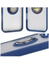 Etui z uchwytem na palec Bizon Case Hybrid Ring do Honor 400 Lite przydymione z granatową ramką