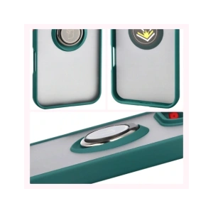 Inel hibrid Bizon Case Honor 400 Lite fumuriu cu ramă verde închis