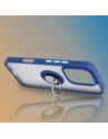 Etui z uchwytem na palec Bizon Case Hybrid Ring do Honor 400 Lite przydymione z granatową ramką