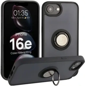 Bizon Eset Hibrid Gyűrű Apple iPhone 16e füstös fekete kerettel