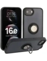 Etui z uchwytem na palec Bizon Case Hybrid Ring do Apple iPhone 16e przydymione z czarną ramką