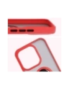 Etui z uchwytem na palec Bizon Case Hybrid Ring do Honor 400 Lite przydymione z czerwoną ramką