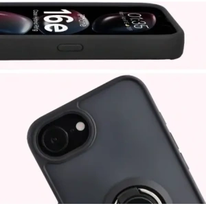 Bizon Eset Hibrid Gyűrű Apple iPhone 16e füstös fekete kerettel