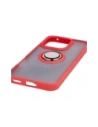 Etui z uchwytem na palec Bizon Case Hybrid Ring do Honor 400 Lite przydymione z czerwoną ramką