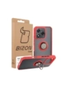 Etui z uchwytem na palec Bizon Case Hybrid Ring do Honor 400 Lite przydymione z czerwoną ramką