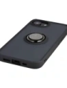 Etui z uchwytem na palec Bizon Case Hybrid Ring do Apple iPhone 16e przydymione z czarną ramką