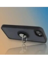 Etui z uchwytem na palec Bizon Case Hybrid Ring do Apple iPhone 16e przydymione z czarną ramką