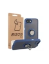 Etui z uchwytem na palec Bizon Case Hybrid Ring do Apple iPhone 16e przydymione z granatową ramką