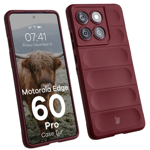 Pancerne etui Bizon Case Tur do Motorola Edge 60 Pro burgundowe