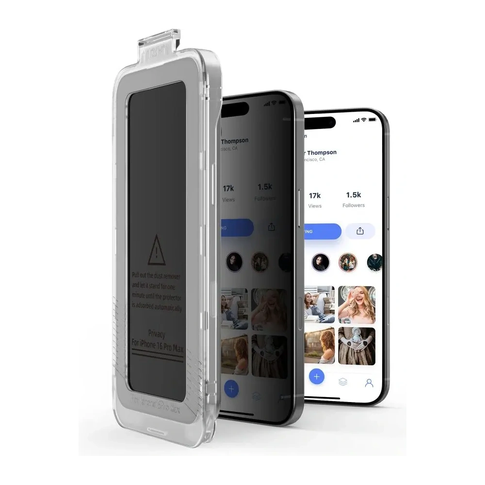 Szkło prywatyzujące Tech-Protect Quick Set Spy+ do Apple iPhone 16 Pro Privacy [2 PACK]