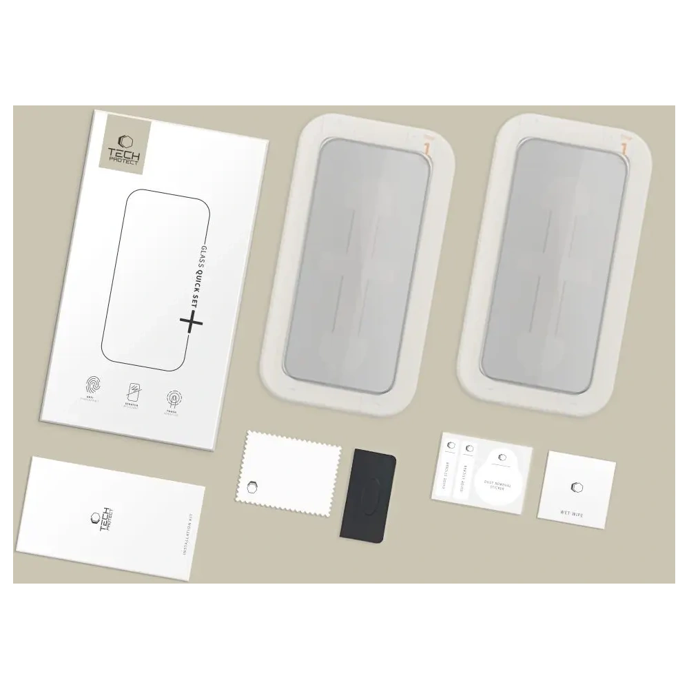 Szkło prywatyzujące Tech-Protect Quick Set Spy+ do Apple iPhone 12 / 12 Pro Privacy [2 PACK]