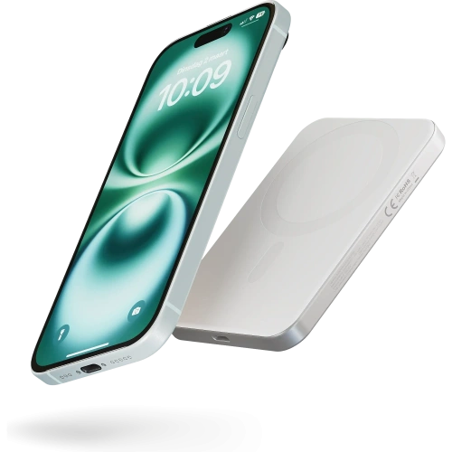 Powerbank magnetyczny ZENS Slim Qi2 Aluminium Powerbank 5000 mAh MagSafe / Qi2 (white)