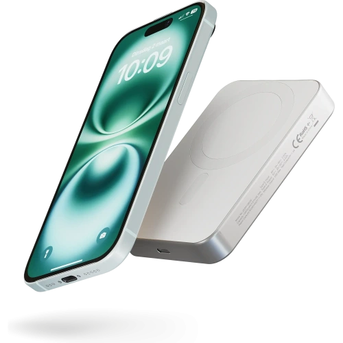 Powerbank magnetyczny ZENS Slim Qi2 Aluminium Powerbank 10000 mAh MagSafe / Qi2 (white)