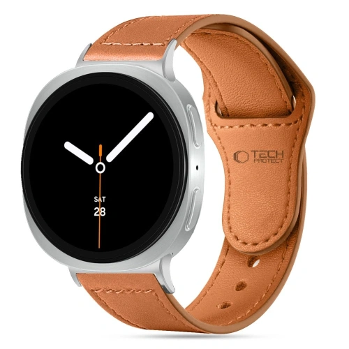 Pasek Tech-Protect Leatherfit do Samsung Galaxy Watch 8 / Classic 40/44/46mm Brown
