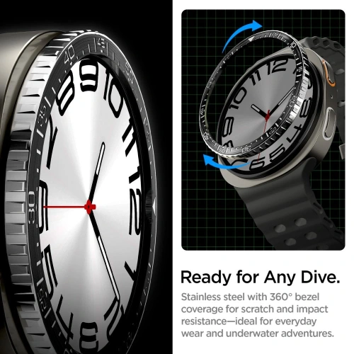 Nakładka Spigen Bezel Tune Diver do Samsung Galaxy Watch 8 44mm Black