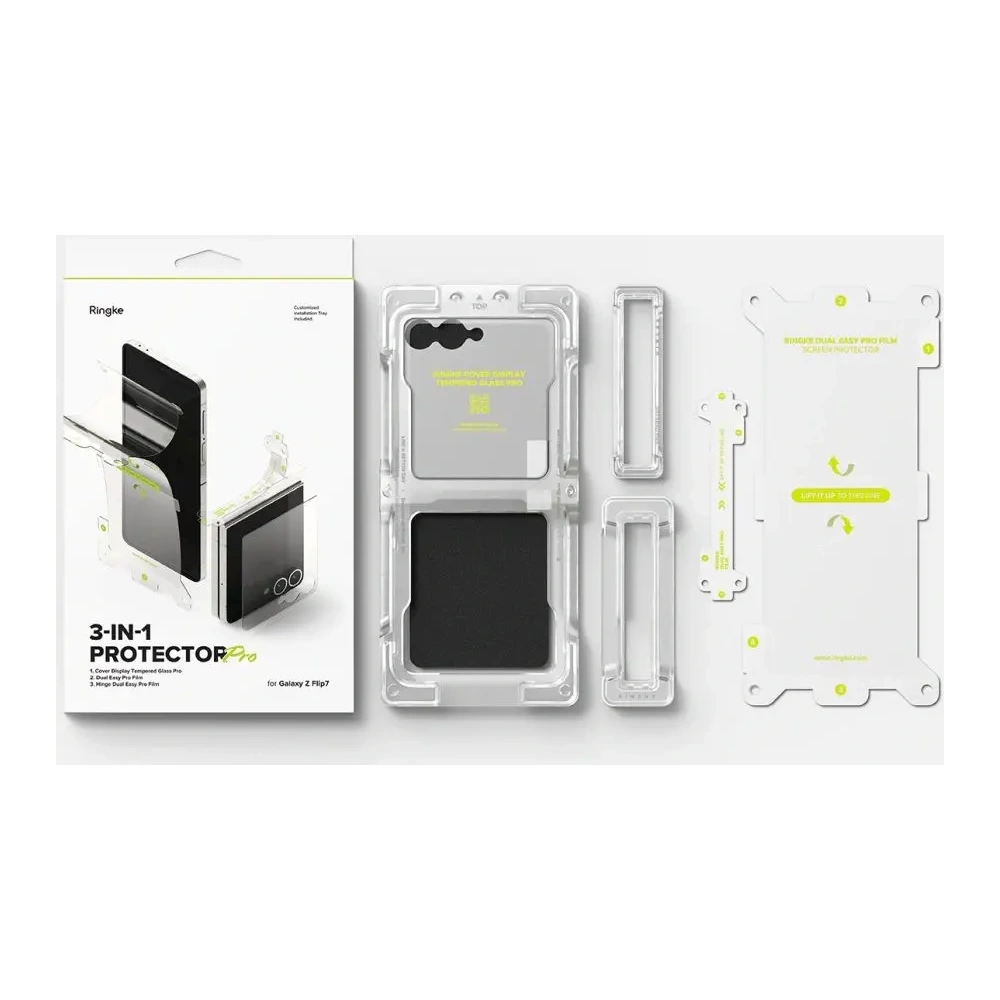 Zestaw folii ochronnych 3w1 Ringke Protector Pro do Samsung Galaxy Z Flip 7 Clear