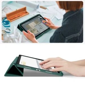 Etui Tech-Protect SmartCase Pen Canvas do Apple iPad 10.9" 2022 / 11" 2025 Moss Green