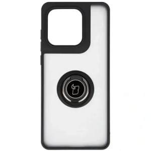 Bizon Case Hybrid Ring Motorola Edge 60 Fusion / 60 rauchig mit einem schwarzen Rahmen