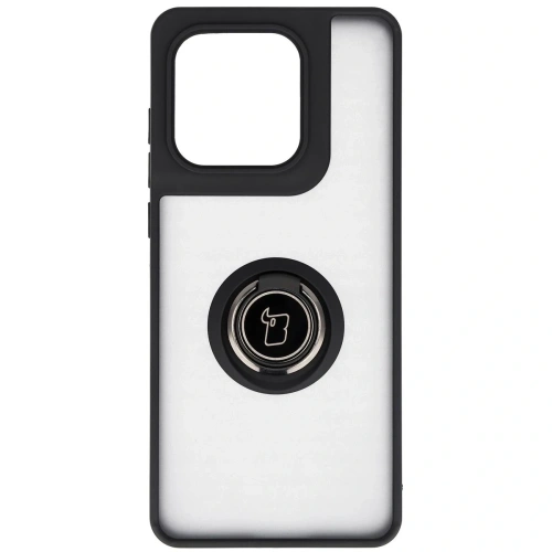 Etui z uchwytem na palec Bizon Case Hybrid Ring do Motorola Edge 60 Fusion / 60 przydymione z czarną ramką