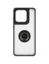Etui z uchwytem na palec Bizon Case Hybrid Ring do Motorola Edge 60 Fusion / 60 przydymione z czarną ramką