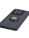Etui z uchwytem na palec Bizon Case Hybrid Ring do Motorola Edge 60 Fusion / 60 przydymione z czarną ramką