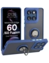 Etui z uchwytem na palec Bizon Case Hybrid Ring do Motorola Edge 60 Fusion / 60 przydymione z granatową ramką