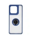 Etui z uchwytem na palec Bizon Case Hybrid Ring do Motorola Edge 60 Fusion / 60 przydymione z granatową ramką