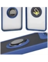 Etui z uchwytem na palec Bizon Case Hybrid Ring do Motorola Edge 60 Fusion / 60 przydymione z granatową ramką