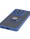 Etui z uchwytem na palec Bizon Case Hybrid Ring do Motorola Edge 60 Fusion / 60 przydymione z granatową ramką