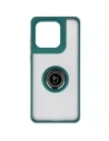 Etui z uchwytem na palec Bizon Case Hybrid Ring do Motorola Edge 60 Fusion / 60 przydymione z ciemnozieloną ramką