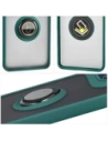 Etui z uchwytem na palec Bizon Case Hybrid Ring do Motorola Edge 60 Fusion / 60 przydymione z ciemnozieloną ramką