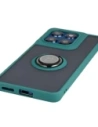 Etui z uchwytem na palec Bizon Case Hybrid Ring do Motorola Edge 60 Fusion / 60 przydymione z ciemnozieloną ramką