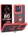 Etui z uchwytem na palec Bizon Case Hybrid Ring do Motorola Edge 60 Fusion / 60 przydymione z czerwoną ramką