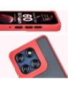 Etui z uchwytem na palec Bizon Case Hybrid Ring do Motorola Edge 60 Fusion / 60 przydymione z czerwoną ramką