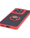 Etui z uchwytem na palec Bizon Case Hybrid Ring do Motorola Edge 60 Fusion / 60 przydymione z czerwoną ramką