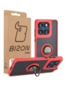 Etui z uchwytem na palec Bizon Case Hybrid Ring do Motorola Edge 60 Fusion / 60 przydymione z czerwoną ramką