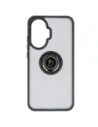 Etui z uchwytem na palec Bizon Case Hybrid Ring do Xiaomi POCO F7 przydymione z czarną ramką