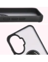 Etui z uchwytem na palec Bizon Case Hybrid Ring do Xiaomi POCO F7 przydymione z czarną ramką