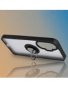 Etui z uchwytem na palec Bizon Case Hybrid Ring do Xiaomi POCO F7 przydymione z czarną ramką