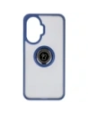 Etui z uchwytem na palec Bizon Case Hybrid Ring do Xiaomi POCO F7 przydymione z granatową ramką
