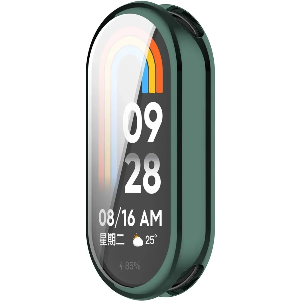 Etui z osłoną ekranu Bizon Case Watch Felipe do Xiaomi Smart Band 10 zielone