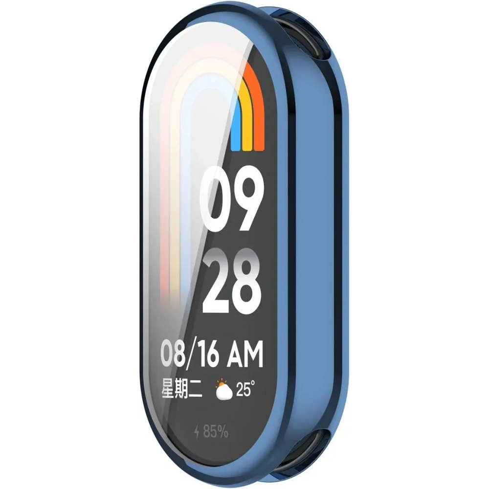 Etui z osłoną ekranu Bizon Case Watch Felipe do Xiaomi Smart Band 10 niebieskie